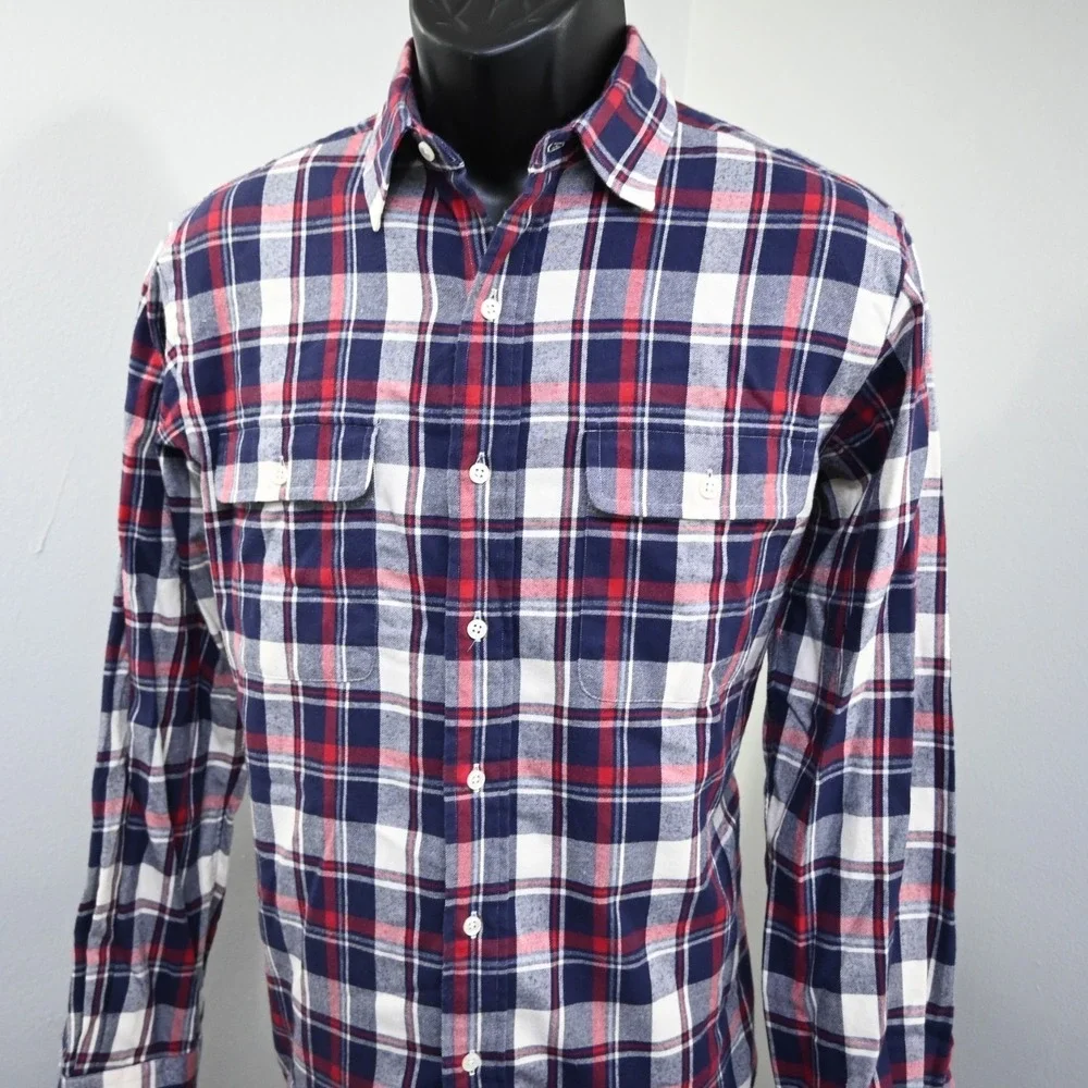 Polo Ralph Lauren Work Shirt Classic Fit Plaid Long Sleeve Button Up Mens Medium